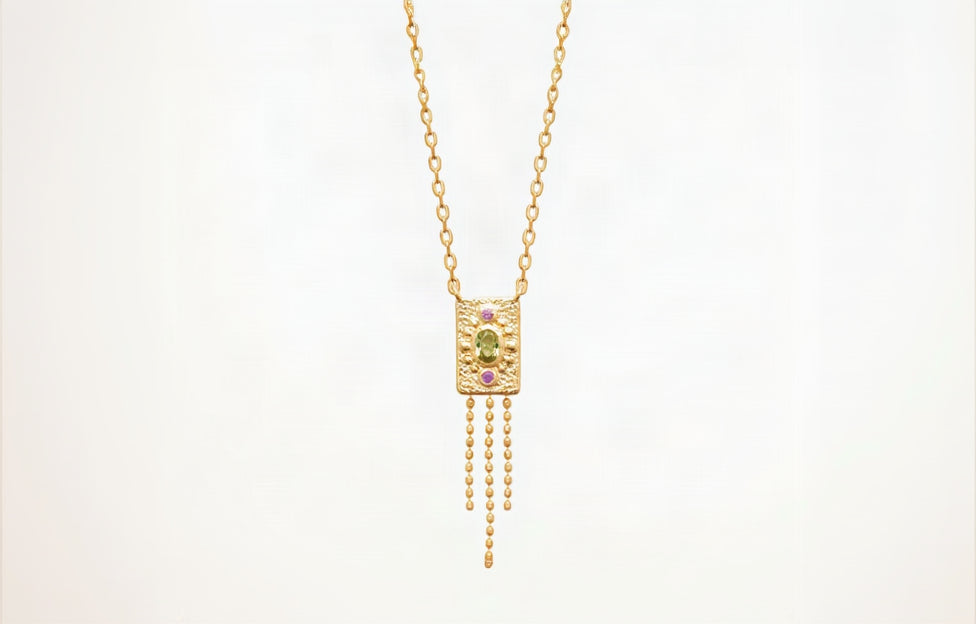 Étincelle, collier plaqué or 18K