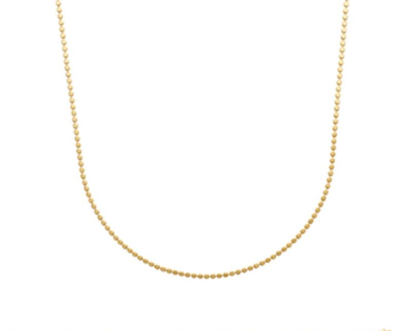 Collier Eclat — Chaîne Petites Perles Dorées Plaqué Or 18 Carats