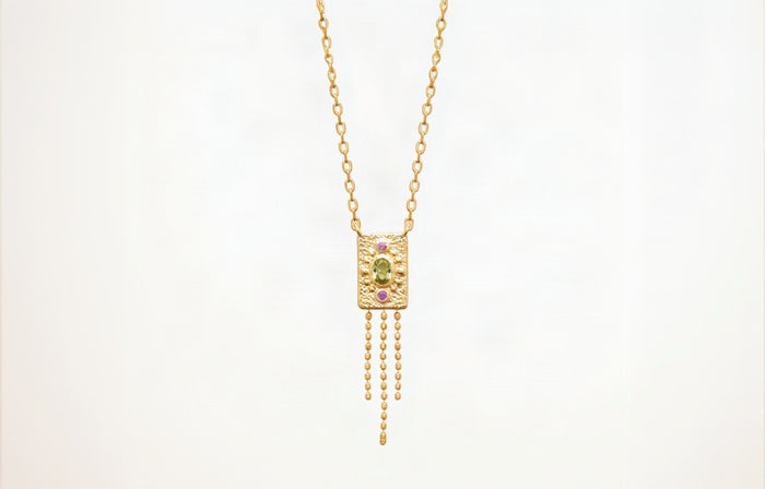 Étincelle, collier plaqué or 18K