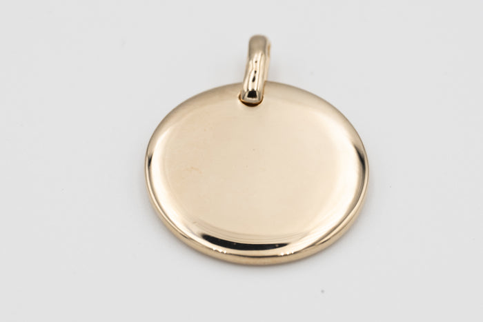 Médaille Abby Bombée – Plaqué Or 18K Gravable