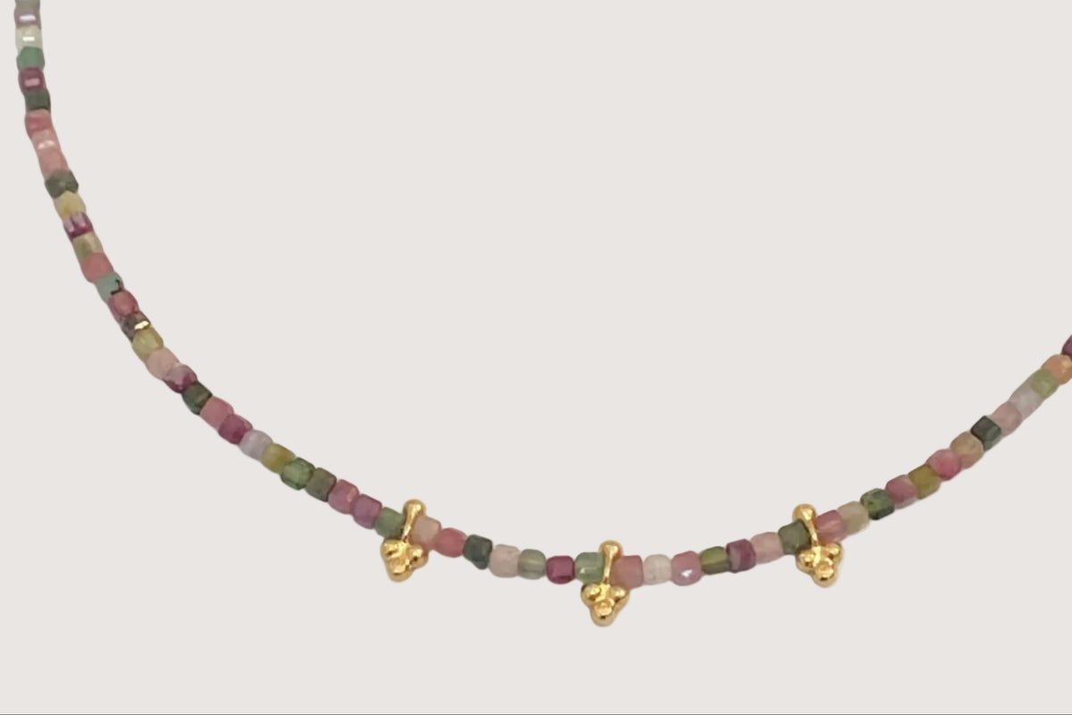 Nuances, ras de cou tourmaline multicolore